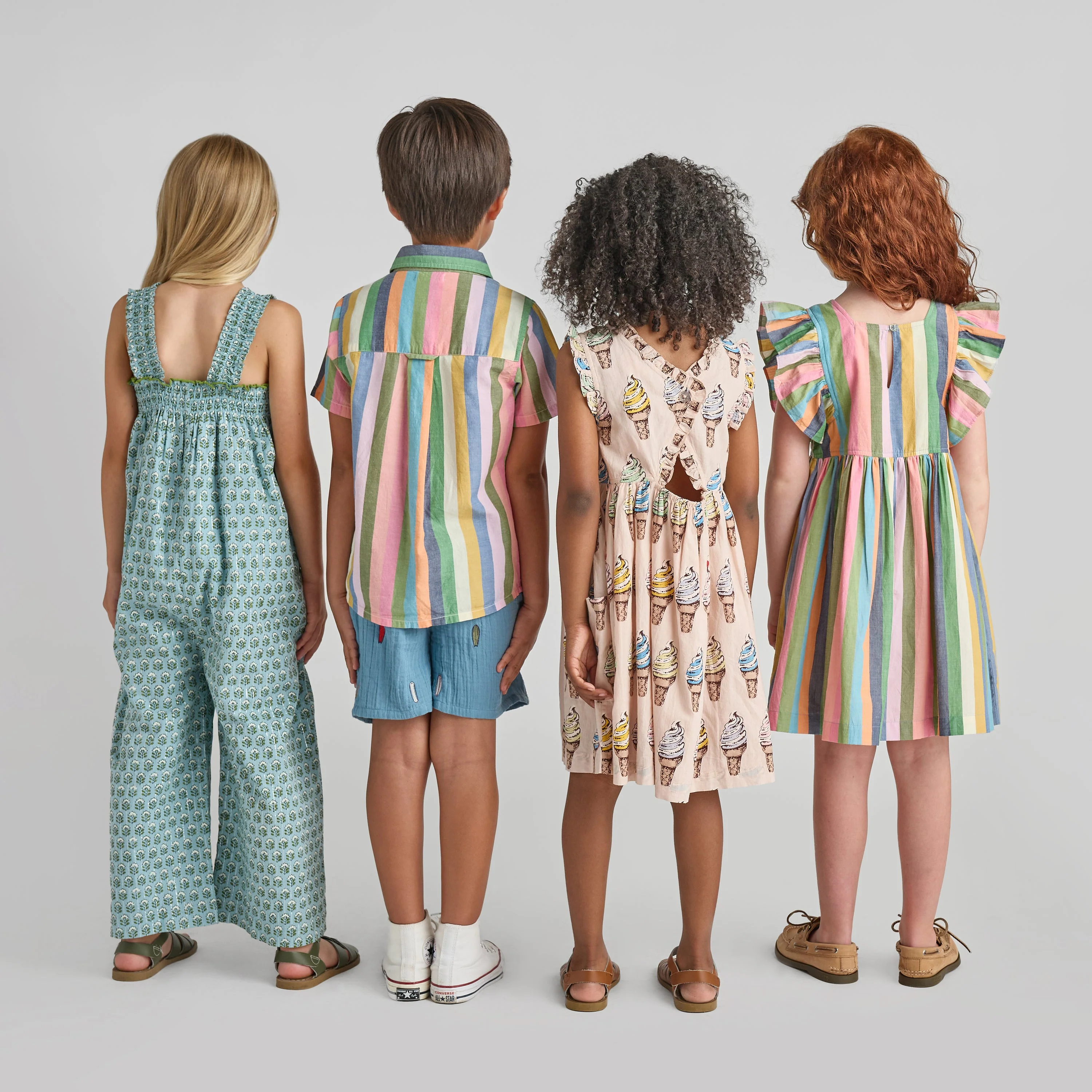 Pink Chicken - Girls Elsie Dress - Parade Stripe - Image 4
