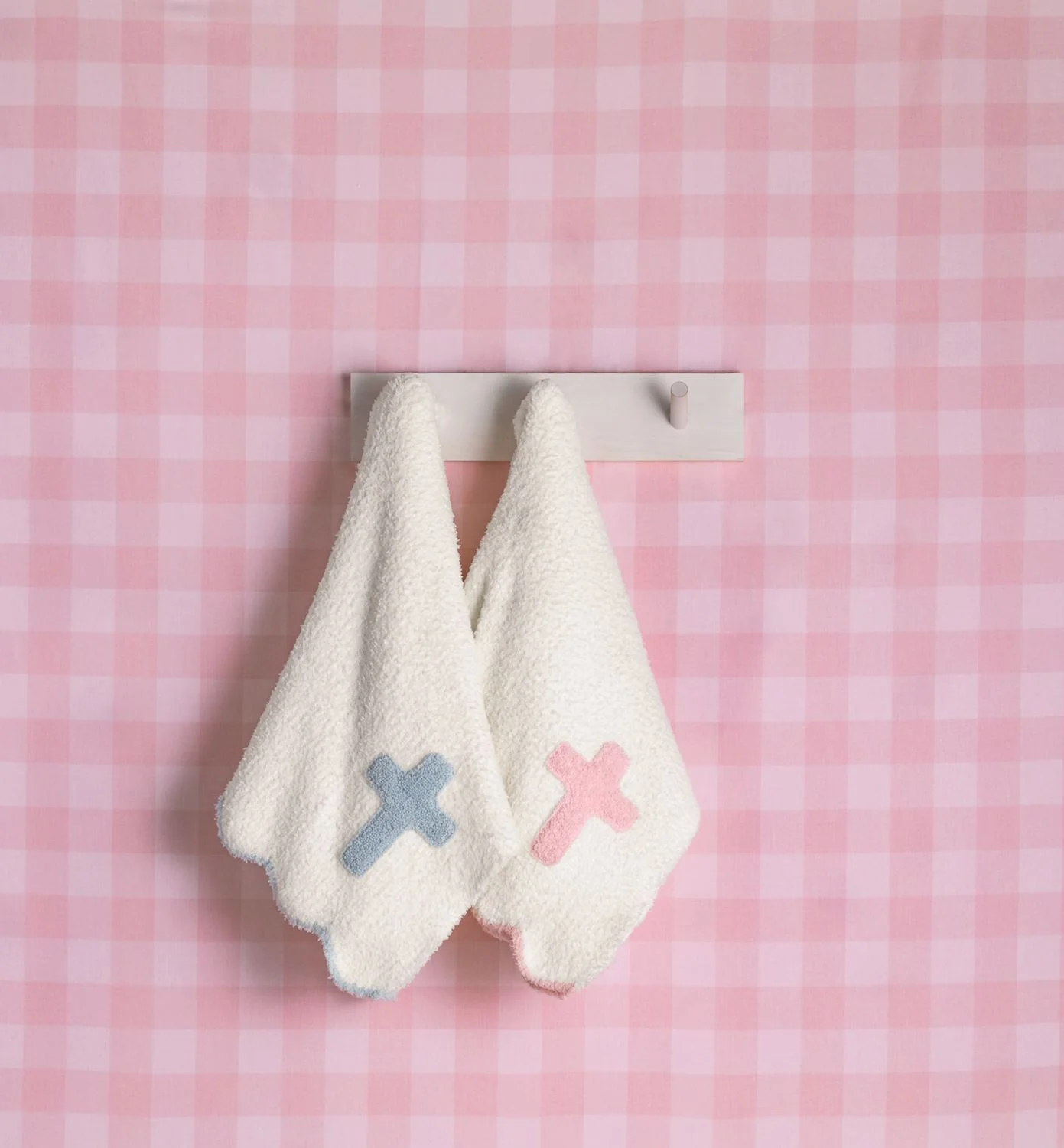 Pink Cross Chenille Baby Blanket - Image 3