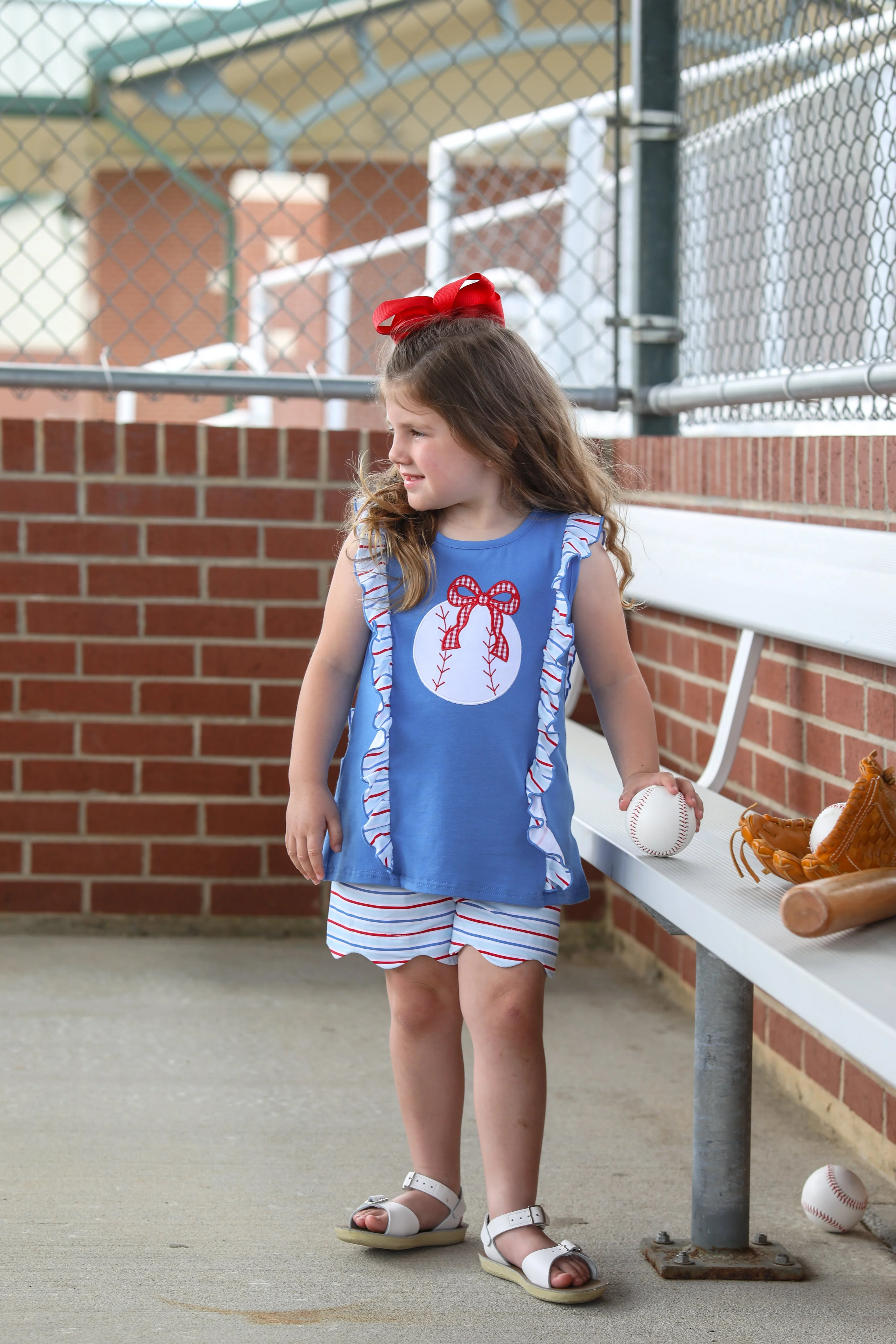 Trotter Street Kids Play Ball Ruffle Short Set - Image 3