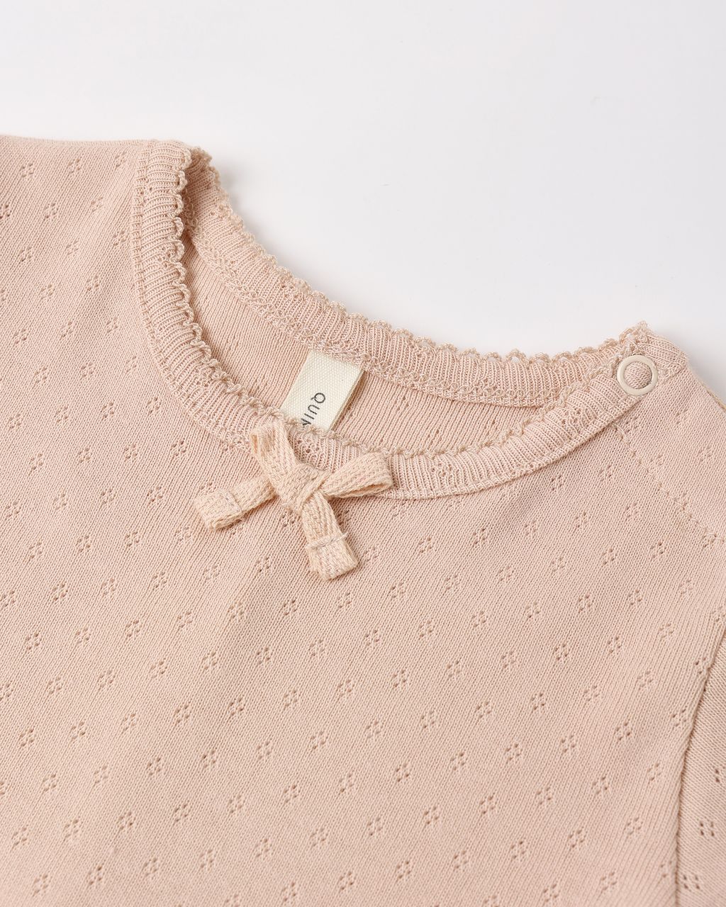 Quincy Mae Pointelle Skirted Bodysuit || Melon - Image 3