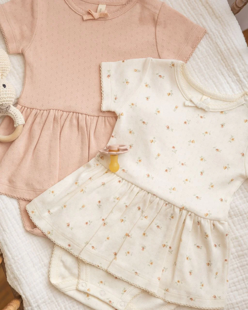 Quincy Mae Pointelle Skirted Bodysuit || Melon - Image 6