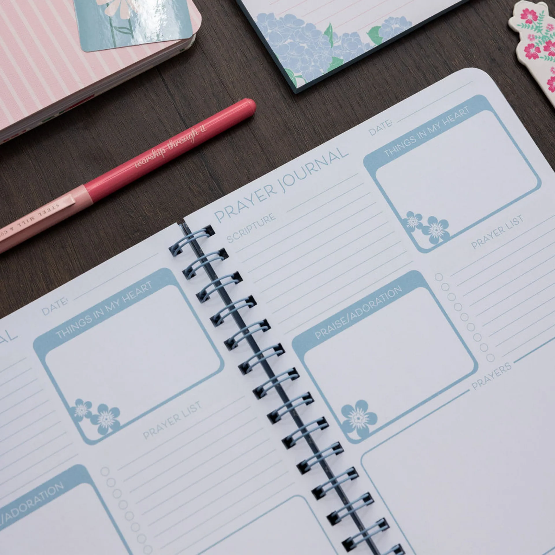 PRAYER JOURNAL, BLUE FLORAL - Image 4
