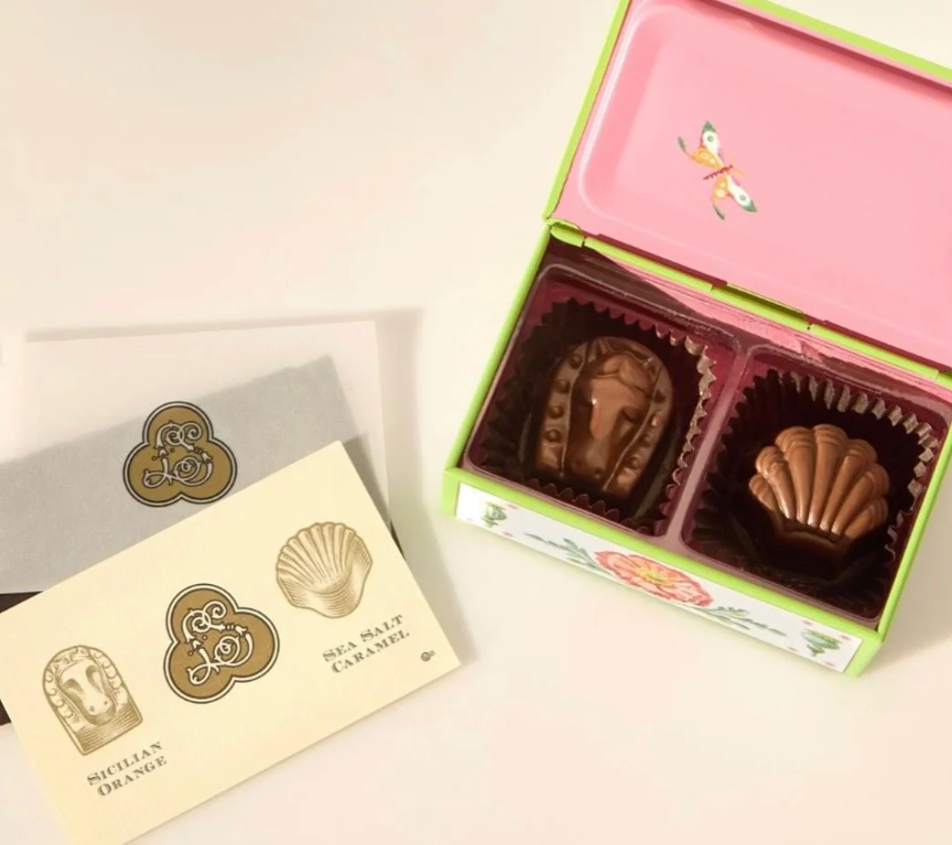 Louis Sherry  2-Piece Box of Chocolate Truffle- Ming Blue - Image 3