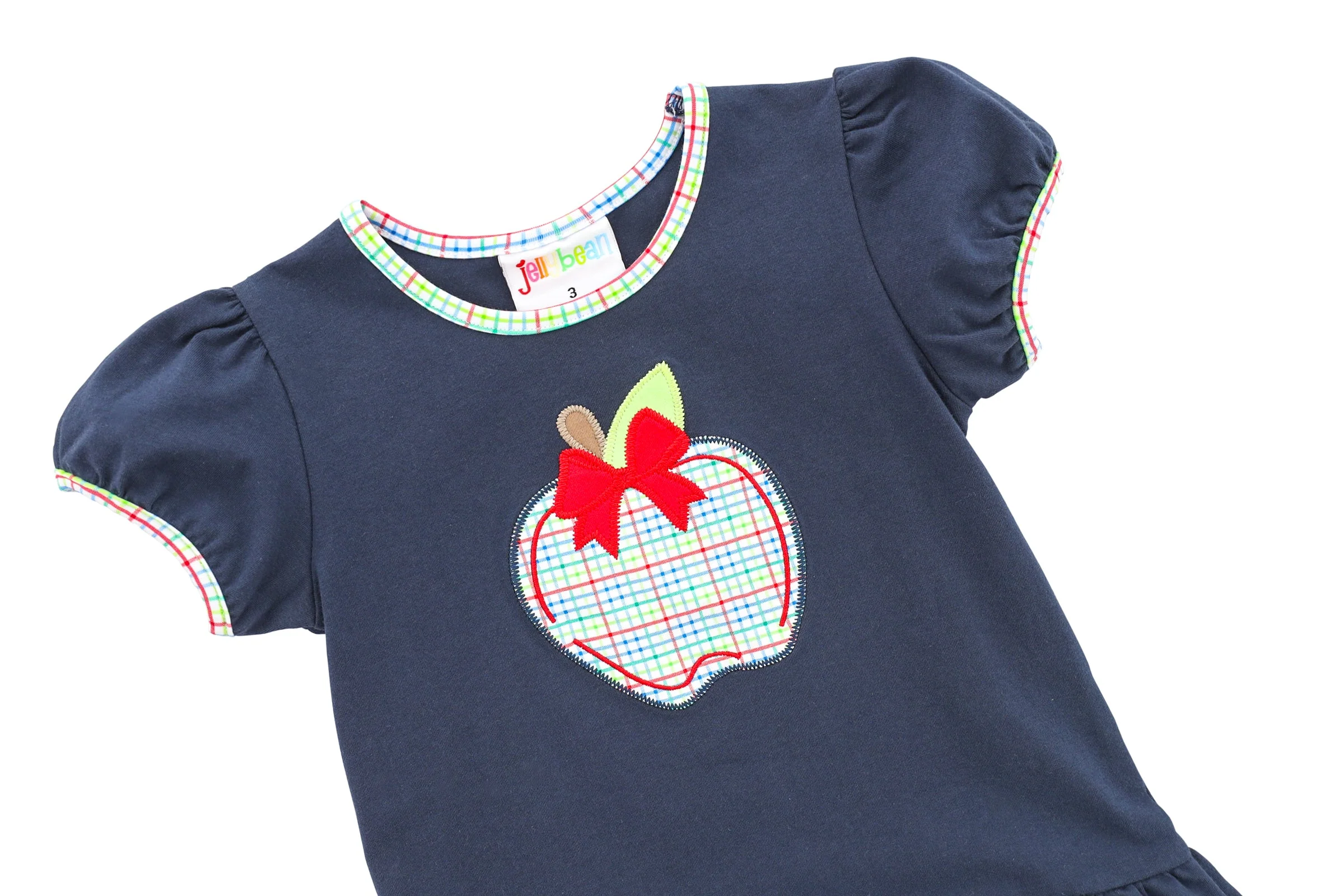 Primary Plaid Apple Ruffle Short Set - Image 10