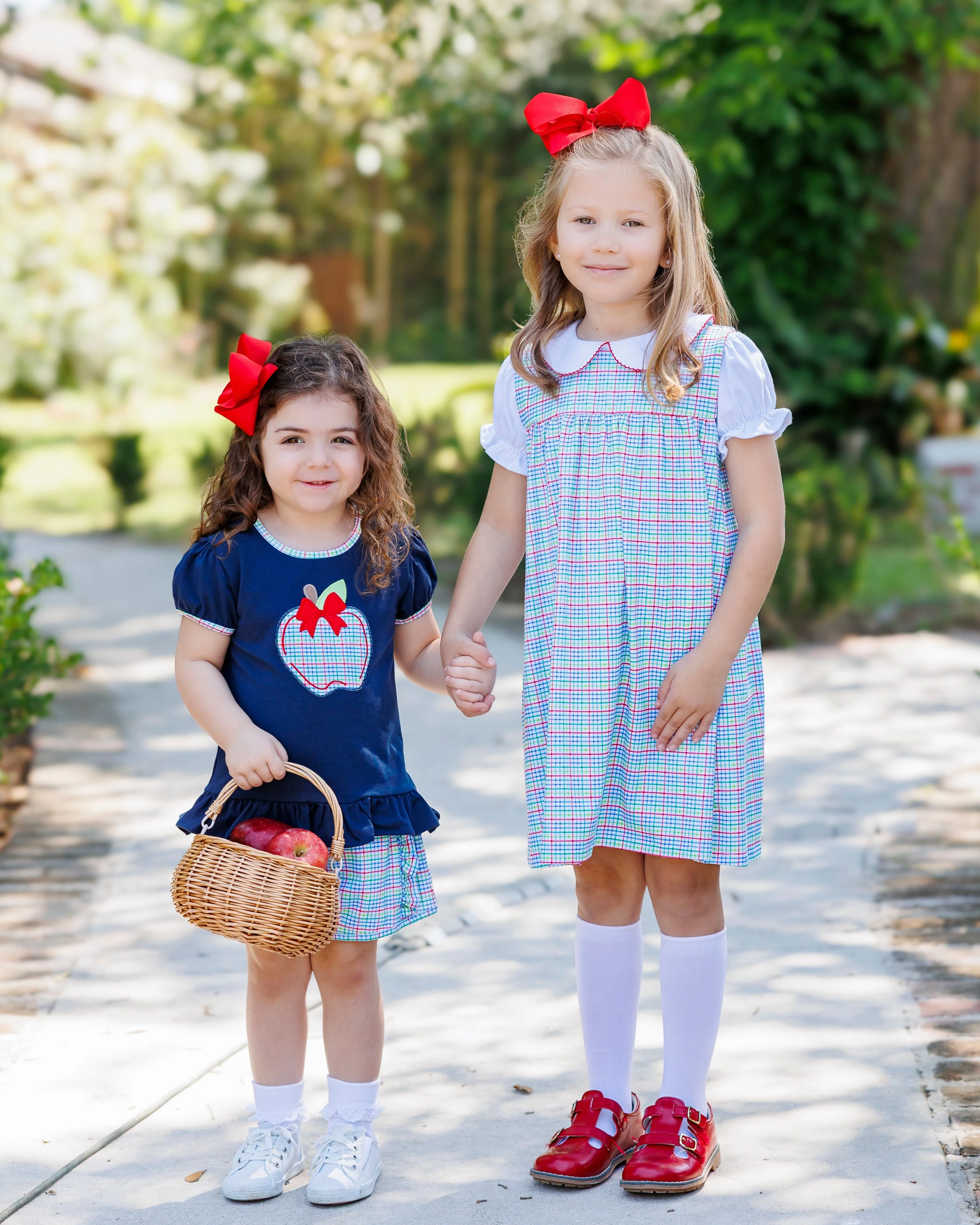 Primary Plaid Apple Ruffle Short Set - Image 8