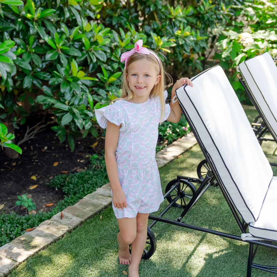 RAE GIRLS' ROMPER - POOLSIDE PALMS - Image 3