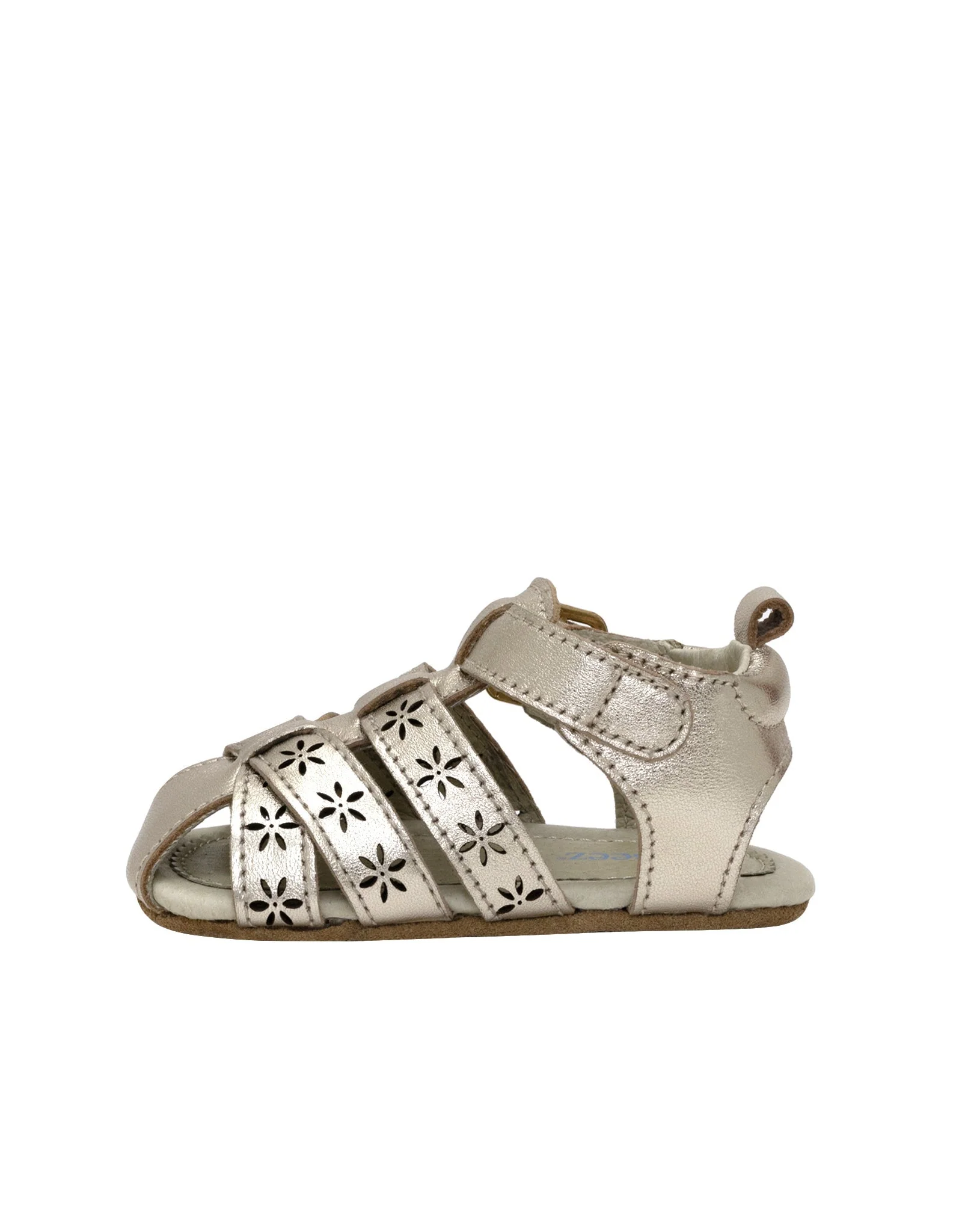 Robeez- Fleur First Kicks Sandals Gold - Image 5