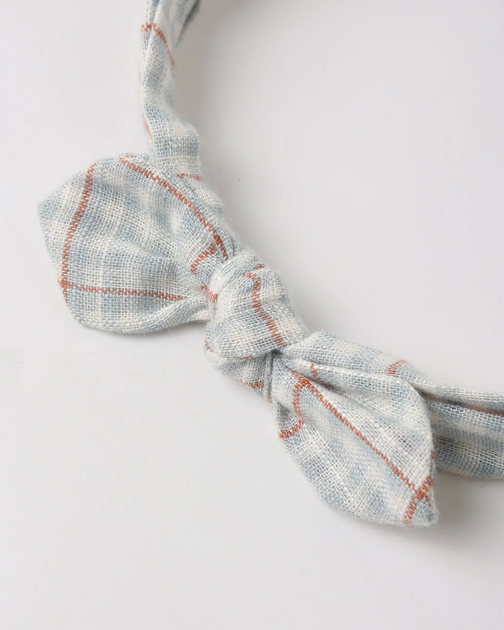 RYLEE + CRU Baby Bow Headband Light Blue Plaid - Image 2