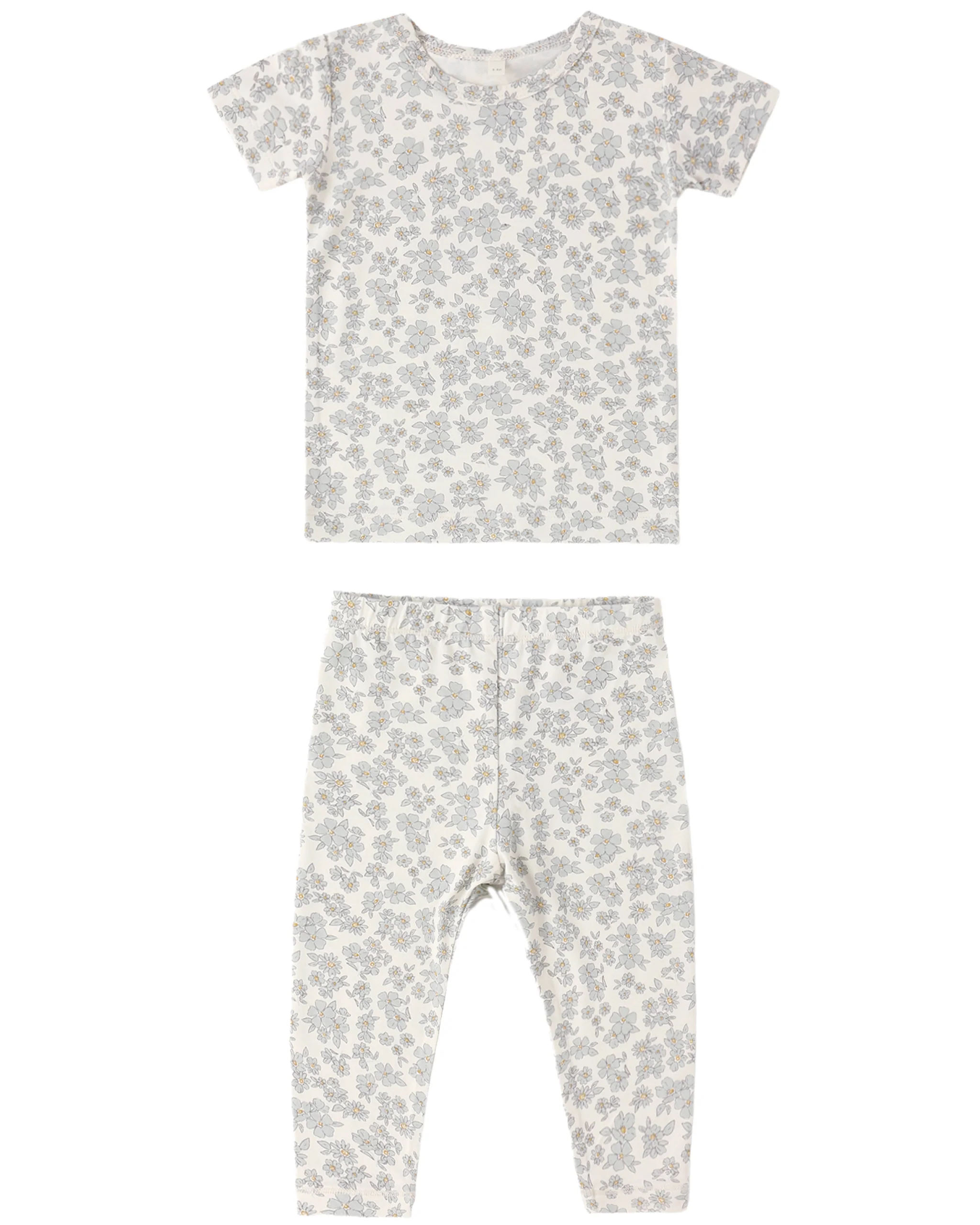 QUINCY MAE BAMBOO SHORT SLEEVE PAJAMA SET BLUE FLORAL - Image 2