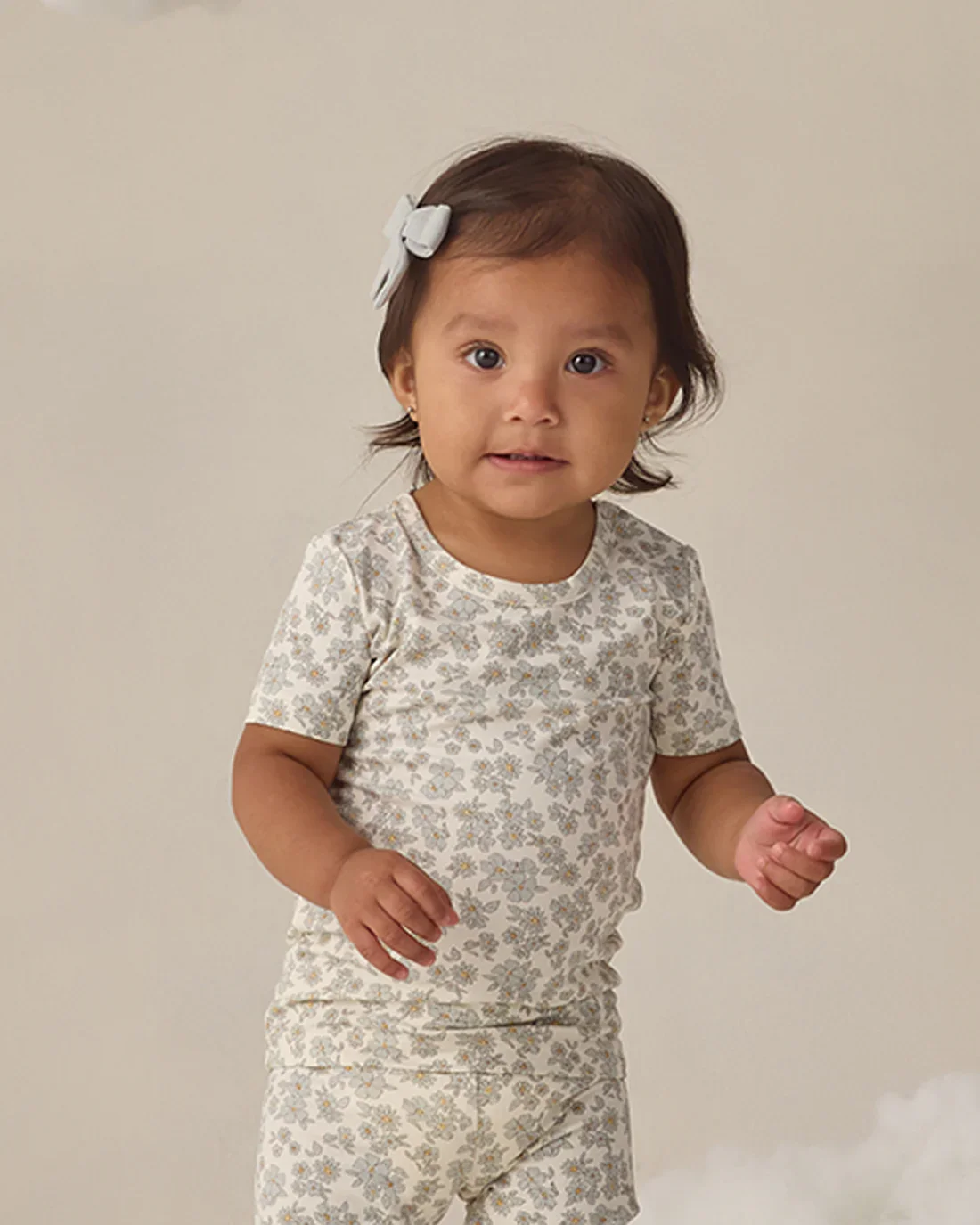 QUINCY MAE BAMBOO SHORT SLEEVE PAJAMA SET BLUE FLORAL - Image 4