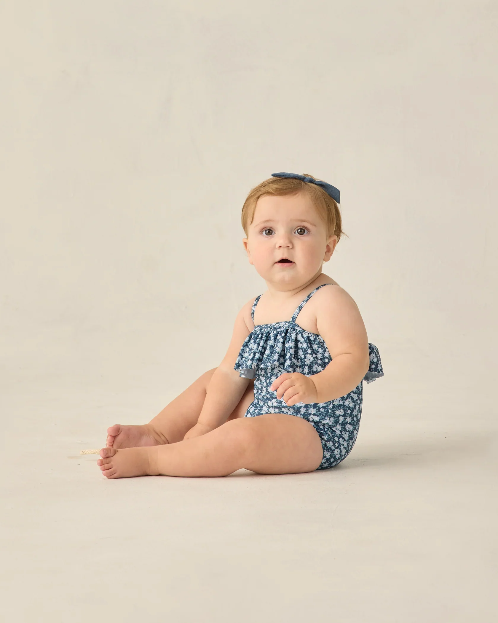 RYLEE + CRU Little Knot Headband Heathered Light Blue Beige - Image 2