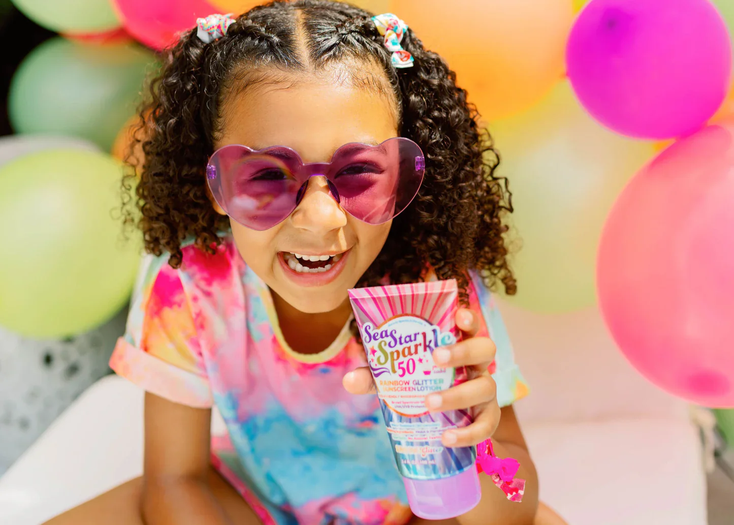 Sea Star Sparkle - Party Cake Scent - Glitter Sunscreen | Rainbow | SPF50 | 3.4 oz. - Image 2