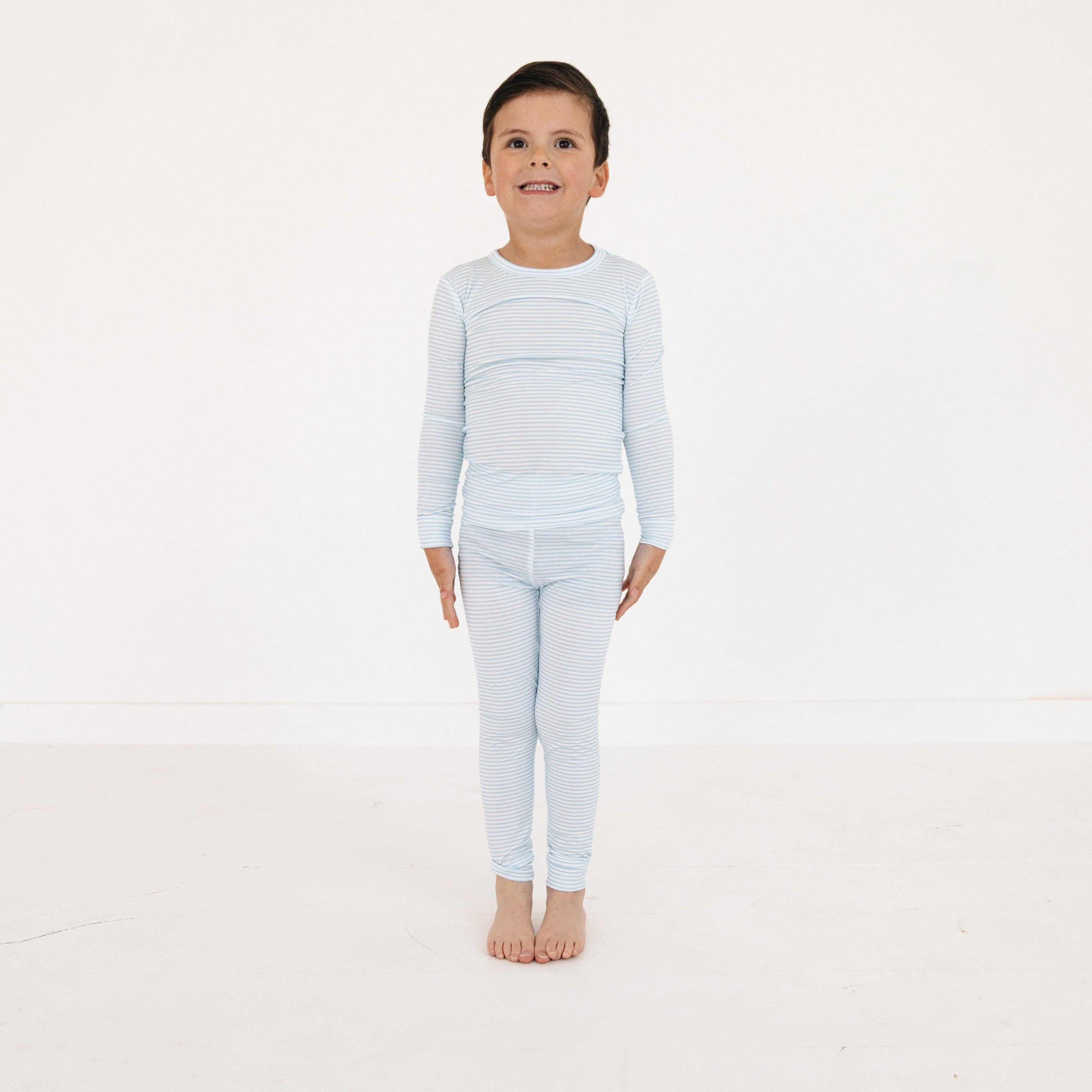Seaside Stripe Bamboo Toddler Pajama Set: 2T - Image 3