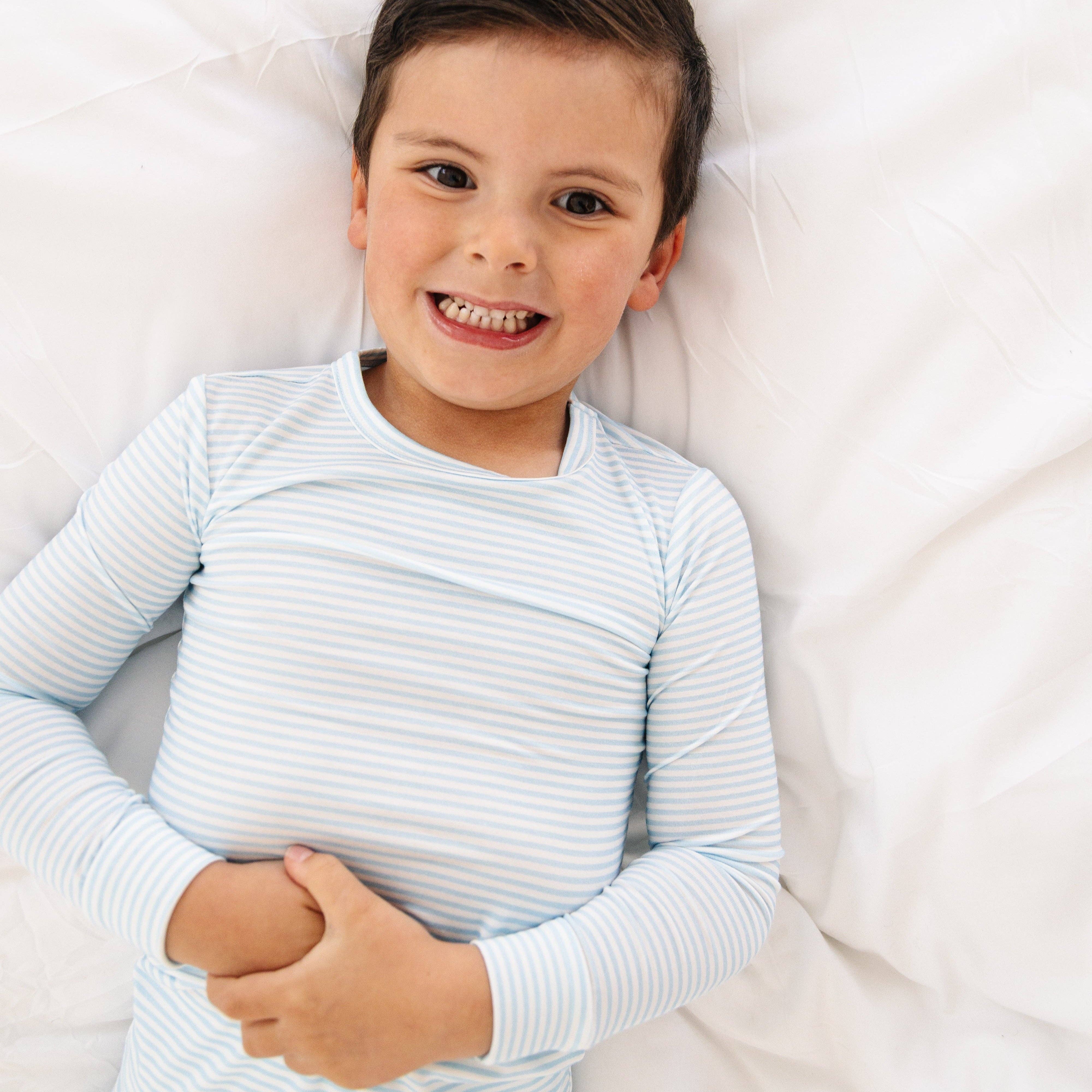 Seaside Stripe Bamboo Toddler Pajama Set: 2T - Image 7