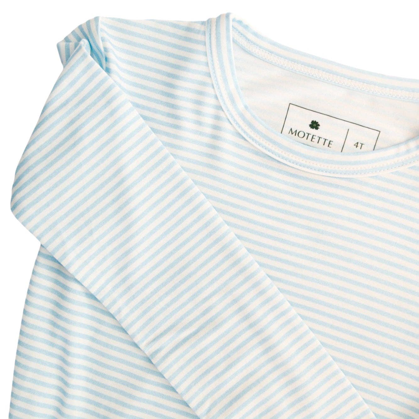 Seaside Stripe Bamboo Toddler Pajama Set: 2T - Image 8