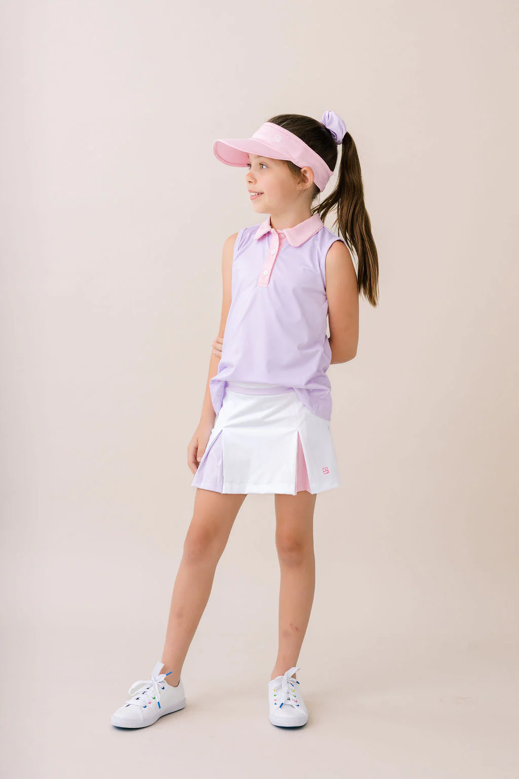 Set Athletics Courtney Skort - Pure Coconut, Cotton Candy Pink, Petal Purple - Image 4
