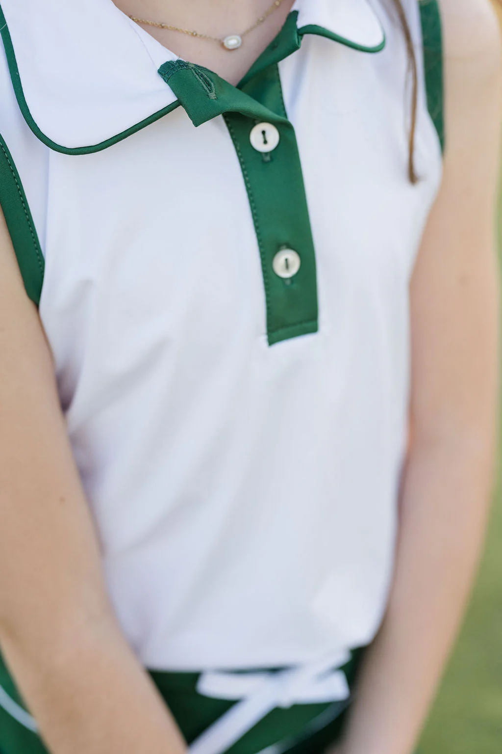 Set Athletics Gabby Tank - Pure Coconut, Augusta Green - Image 2