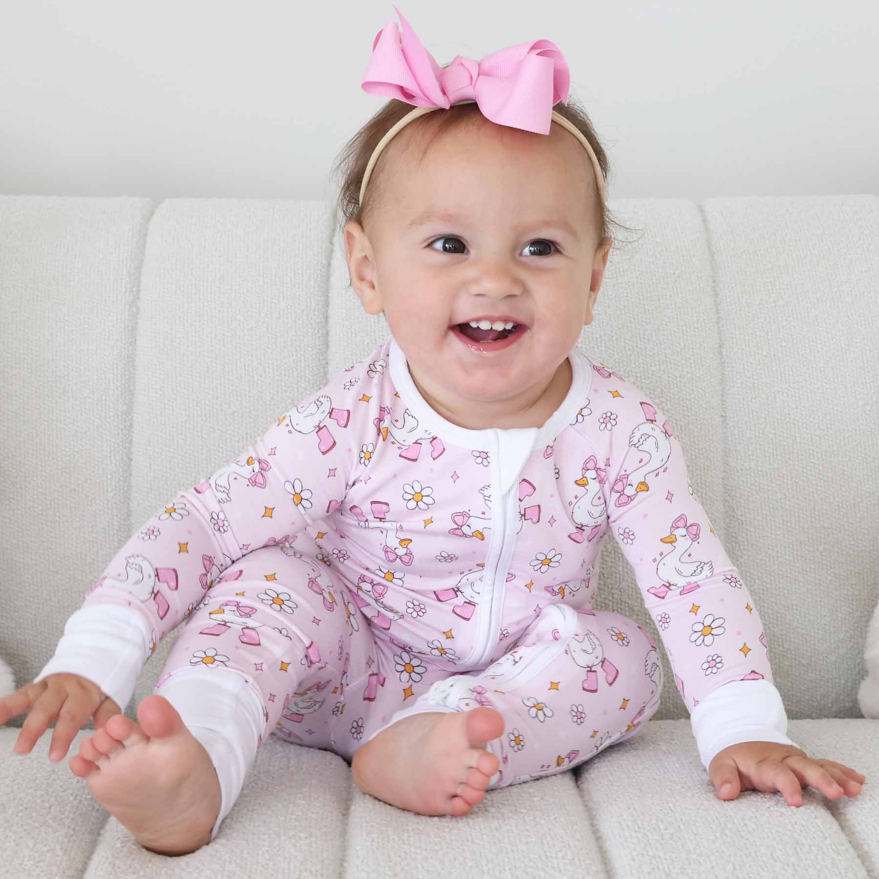 Silly Goose Convertible Zip Romper | Pink: 6-12 months - Image 10