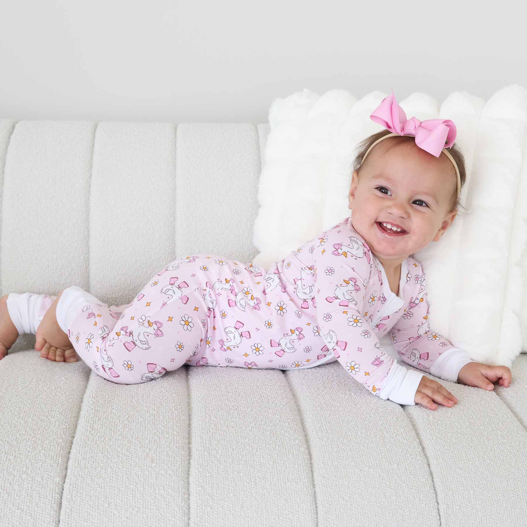 Silly Goose Convertible Zip Romper | Pink: 6-12 months - Image 11