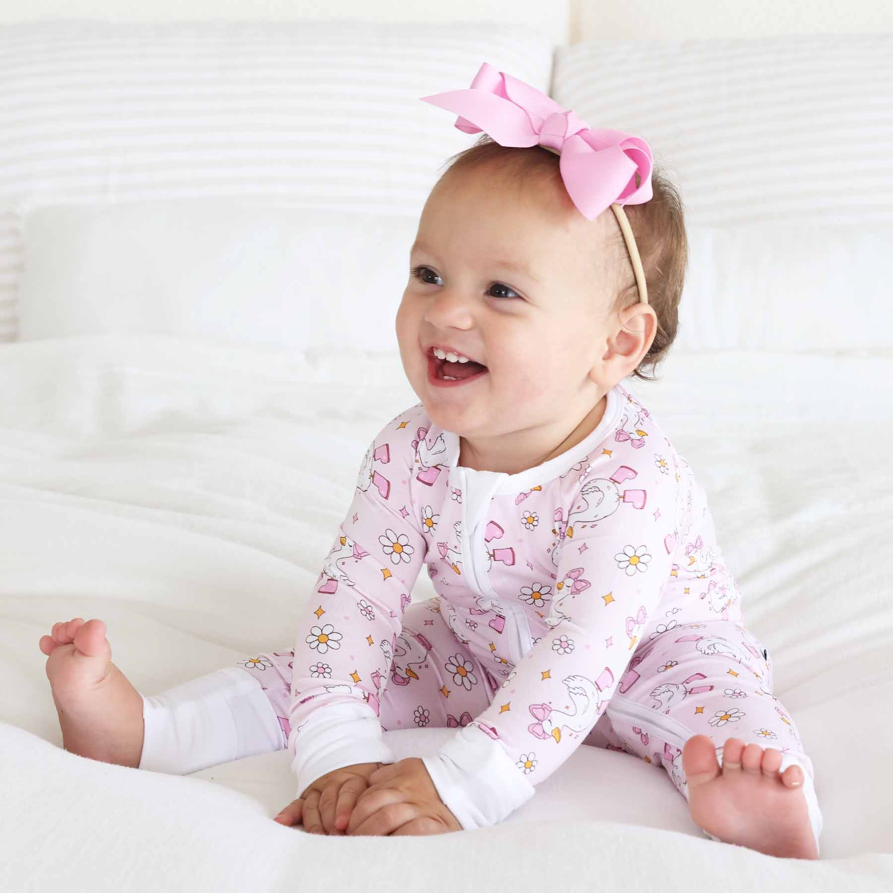 Silly Goose Convertible Zip Romper | Pink: 6-12 months - Image 8