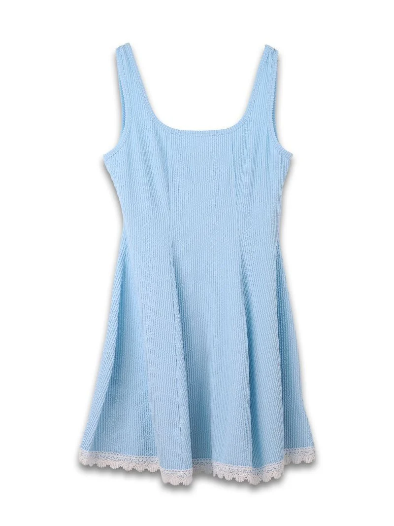 Simply Southern Girls Corded Tank Dress Tidal Blue - Image 3