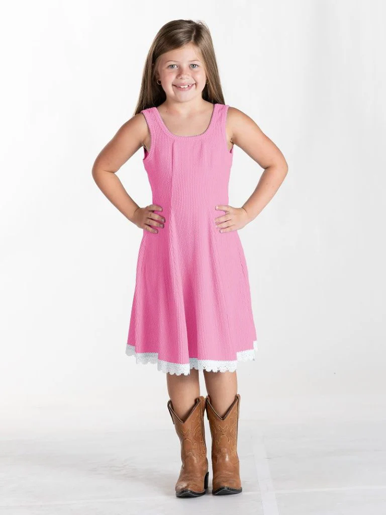 Simply Southern Girls Corded Tank Dress Prissy Pink - Image 3