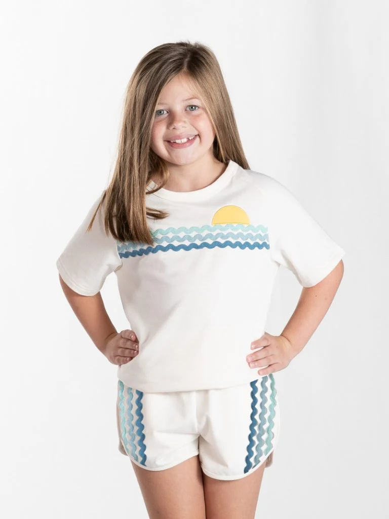 Simply Southern Girls Sunset Beige Short Set - Image 2