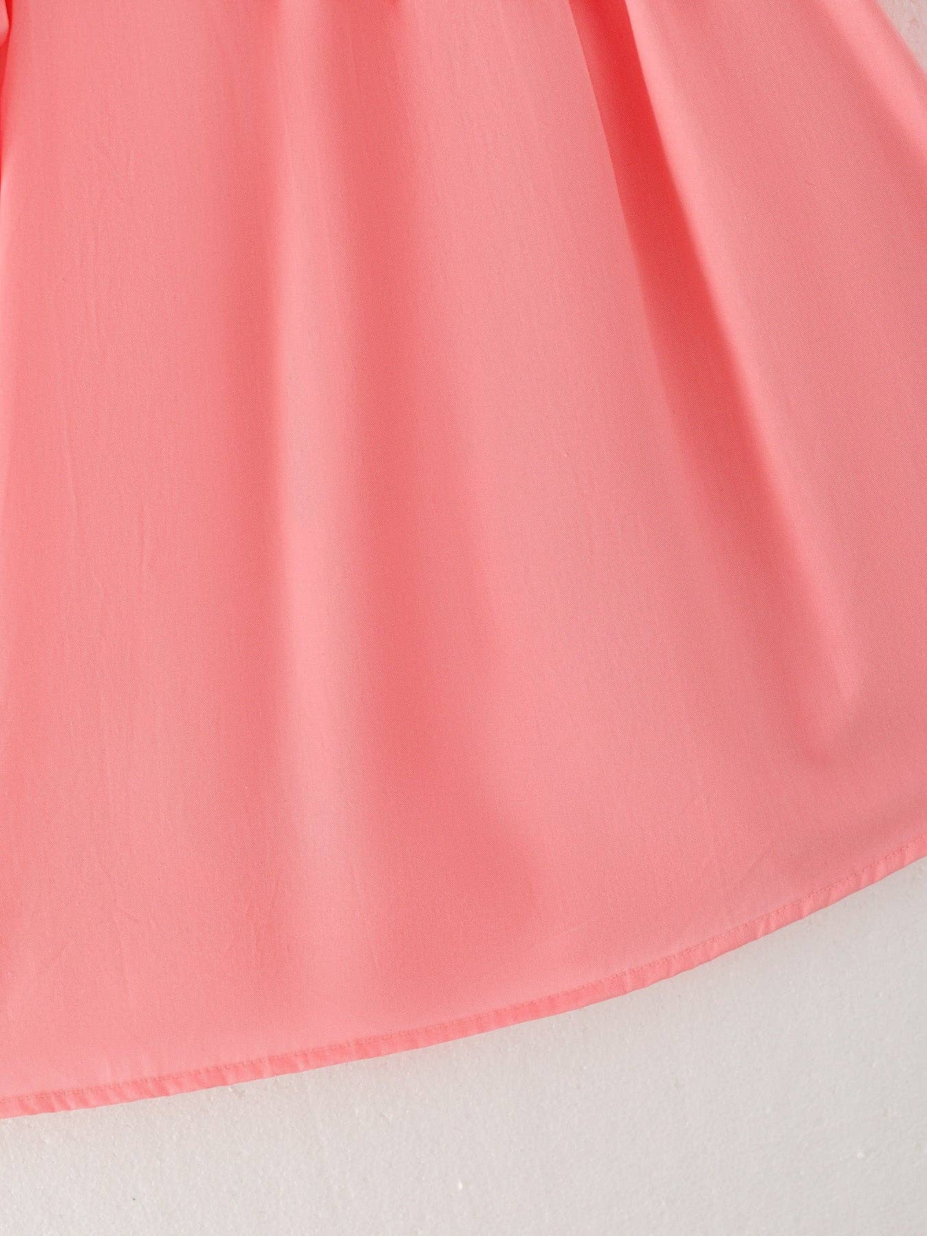 Rylee Faith Smocked Cross Bishop Dress Coral - Image 5