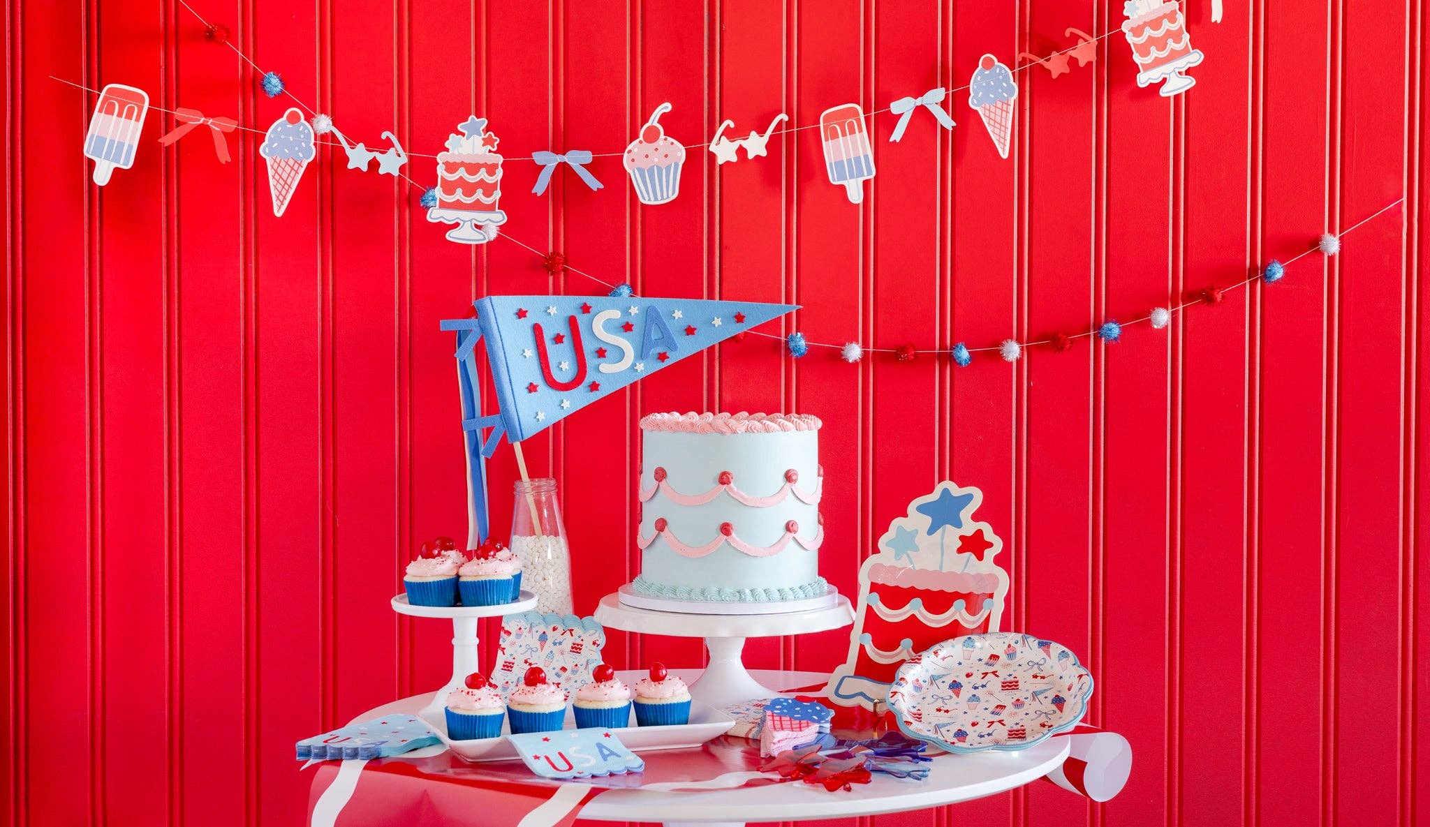 SMT1115 - Summertime Felt Pennant Banner - Image 2