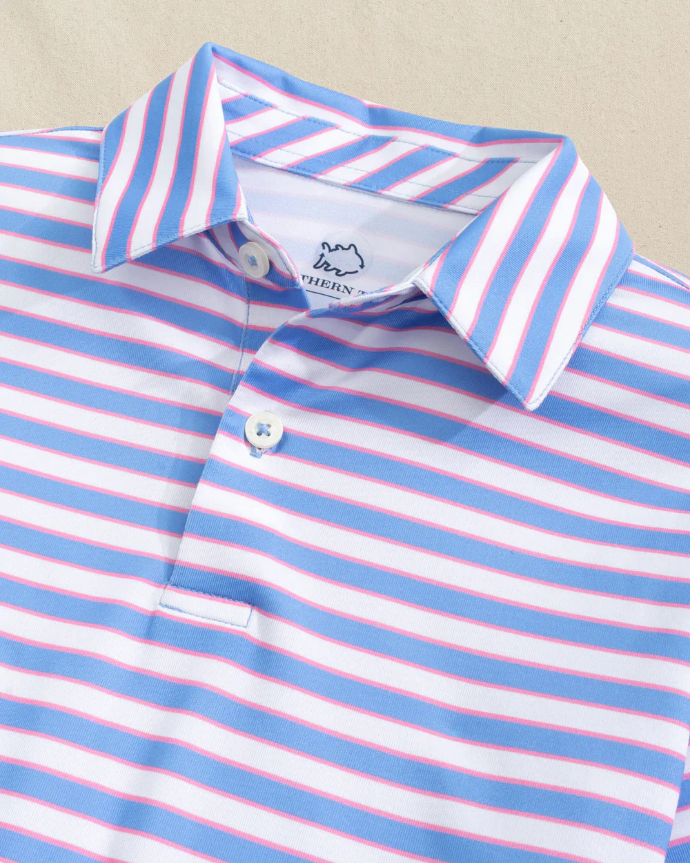 Southern Tide Boys Driver Waterway Stripe Performance Polo - Image 2