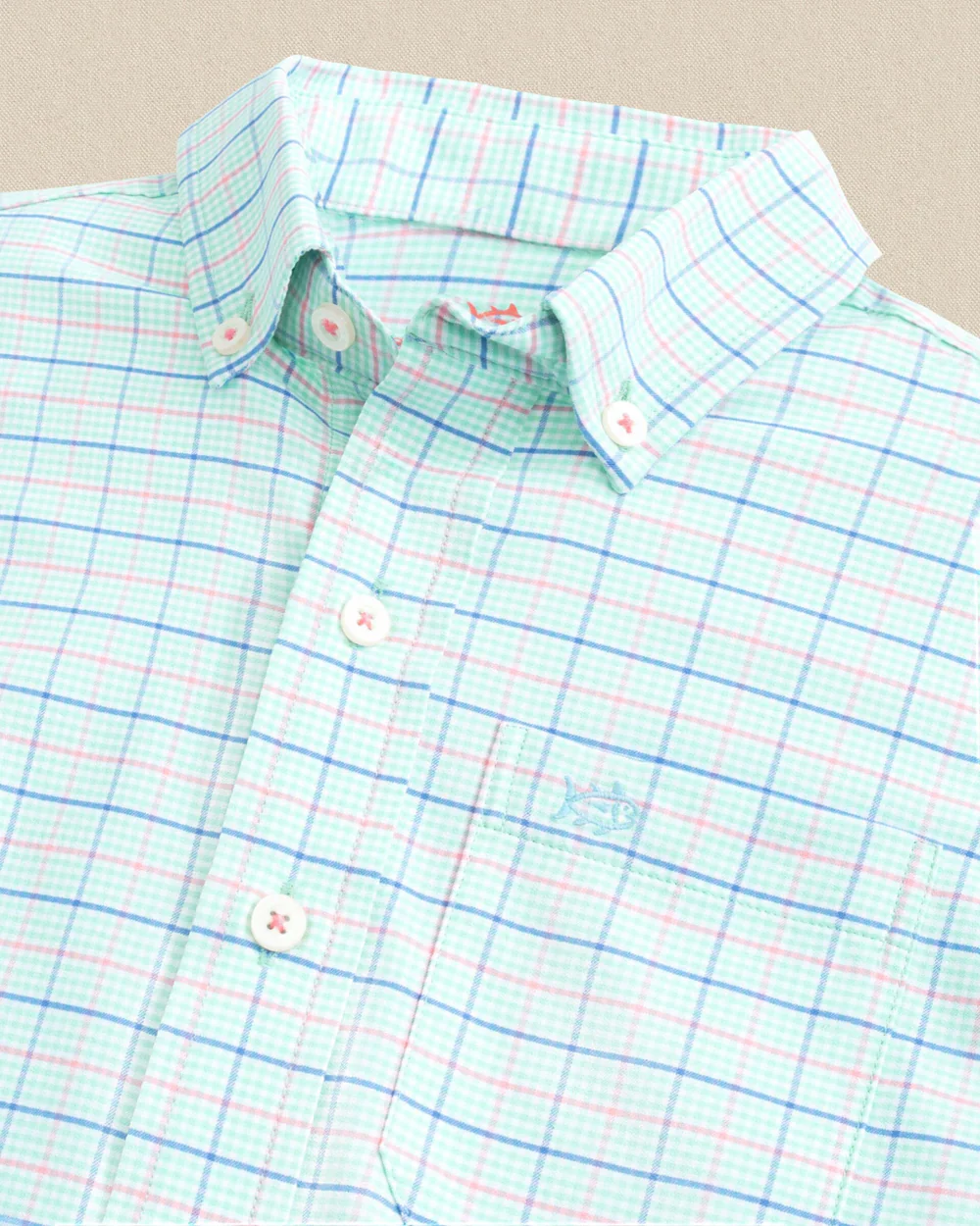Southern Tide Boys Edisto Island Plaid Coastal Breeze® Sport Shirt - Image 3