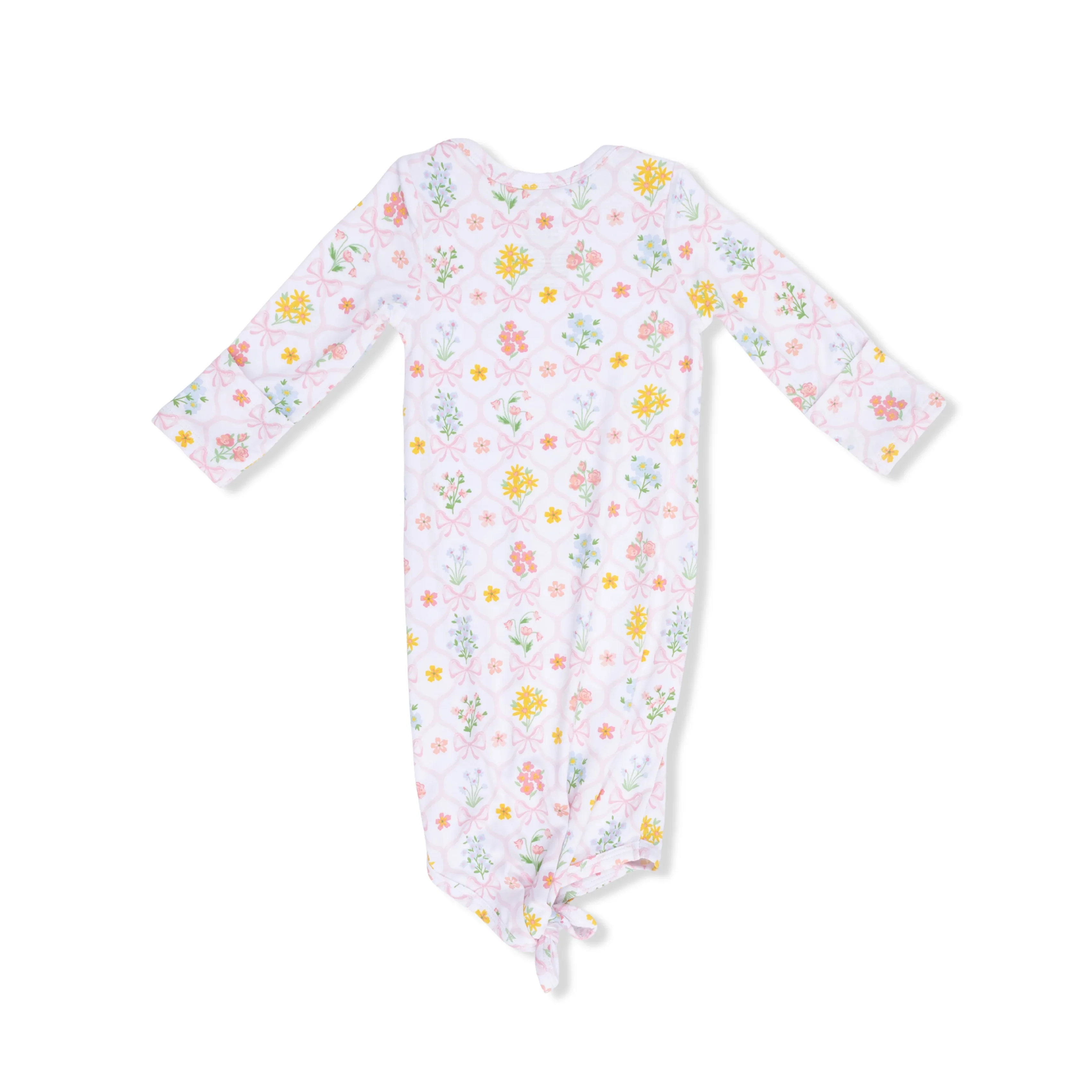 Spring Blooms Bow Trellis - Knotted Gown 0-3 Months - Image 2
