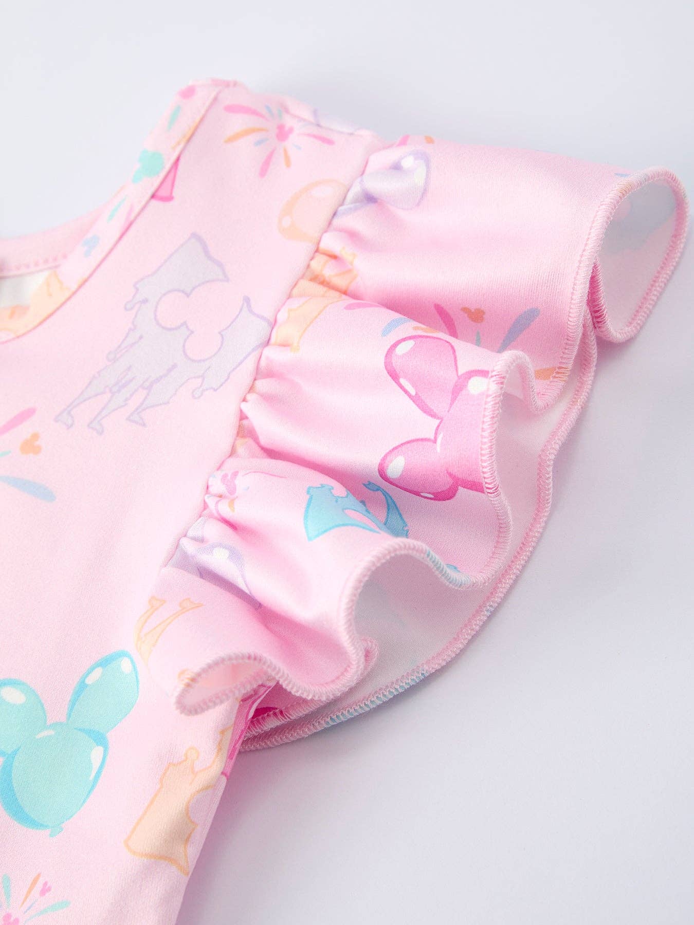 Spring Pink Theme Park Print Girls Twirl Dress - Image 4