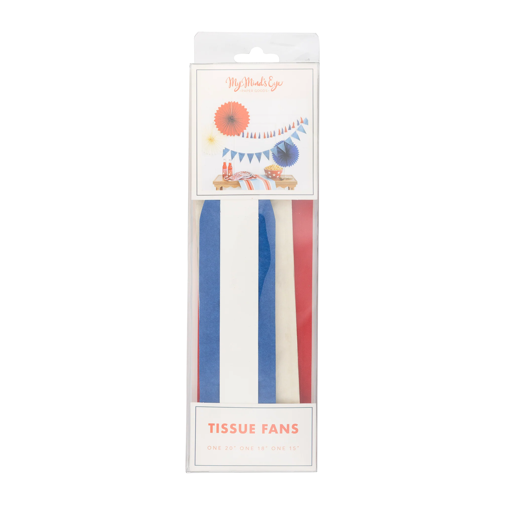 SSP1002 - Red White and Blue Tissue Party Fans - Image 3