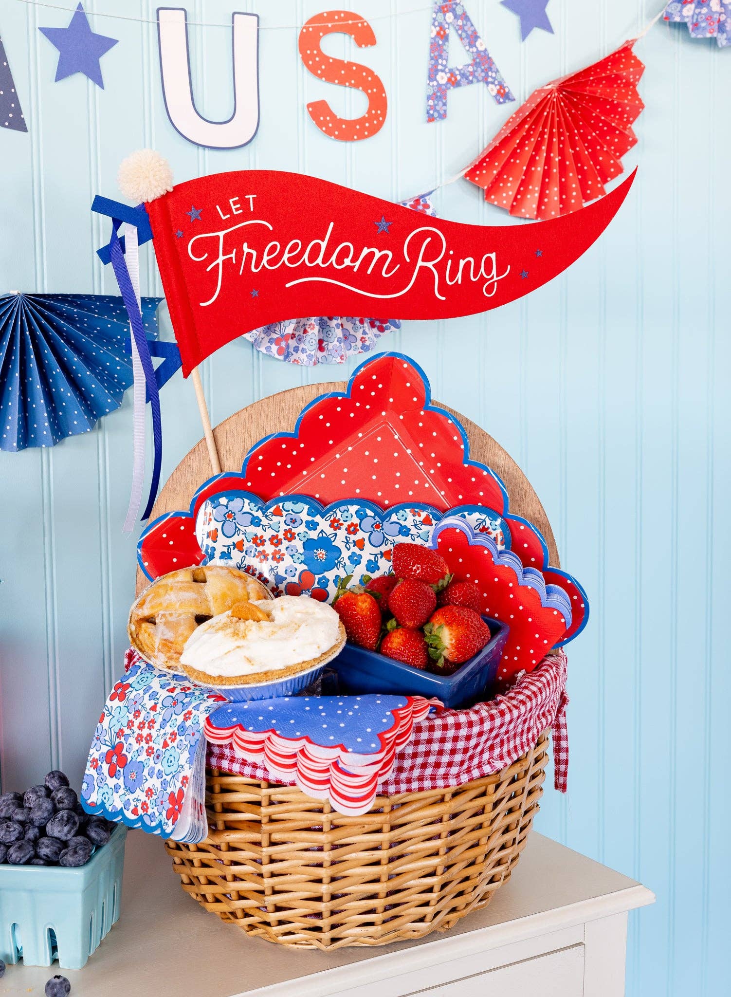 SSP1115 - Let Freedom Ring Felt Pennant Banner - Image 2