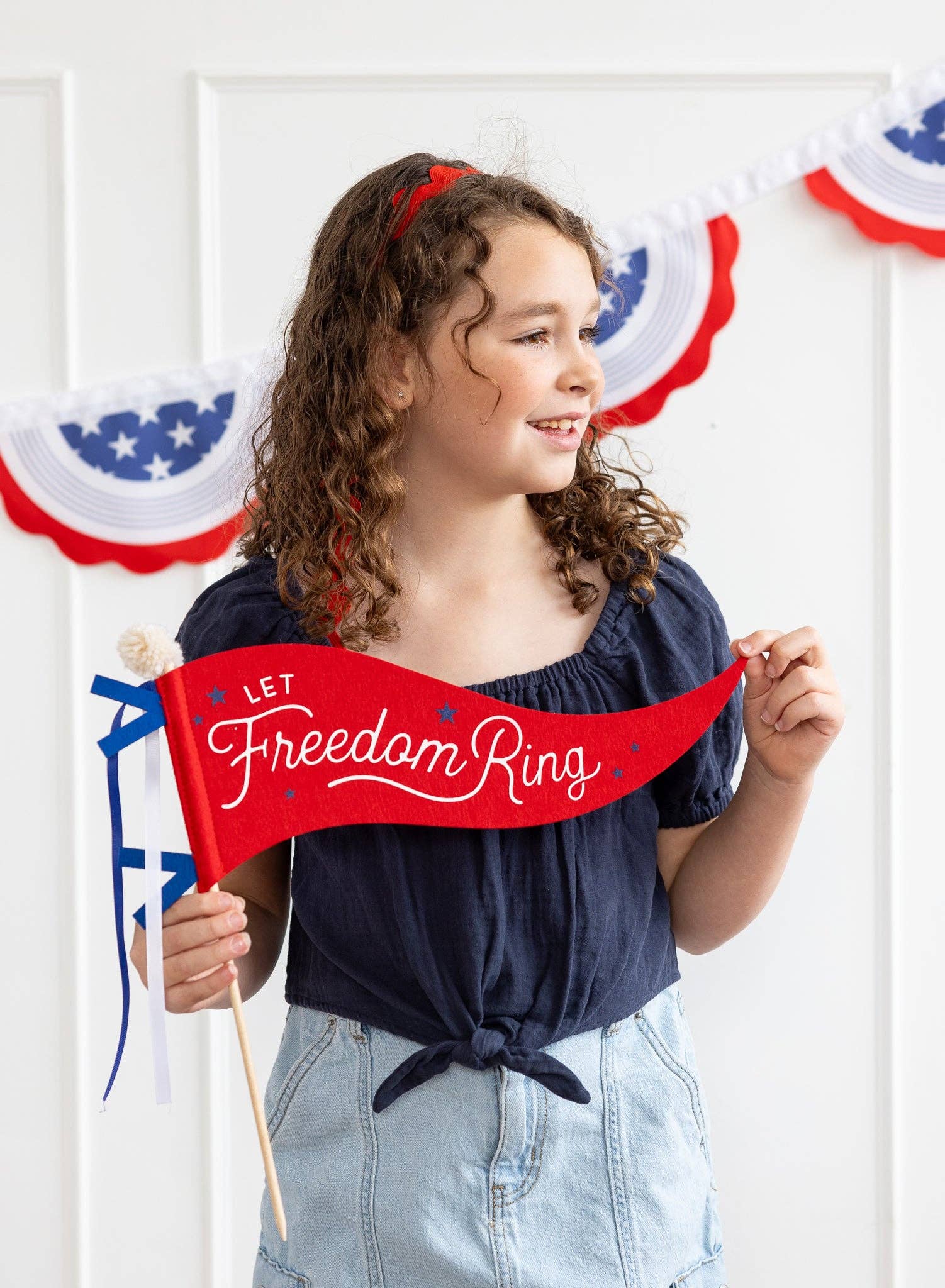 SSP1115 - Let Freedom Ring Felt Pennant Banner - Image 3