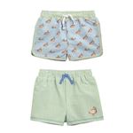 Stripe Embroidered  Duck Boys Swim Trunks - Image 2