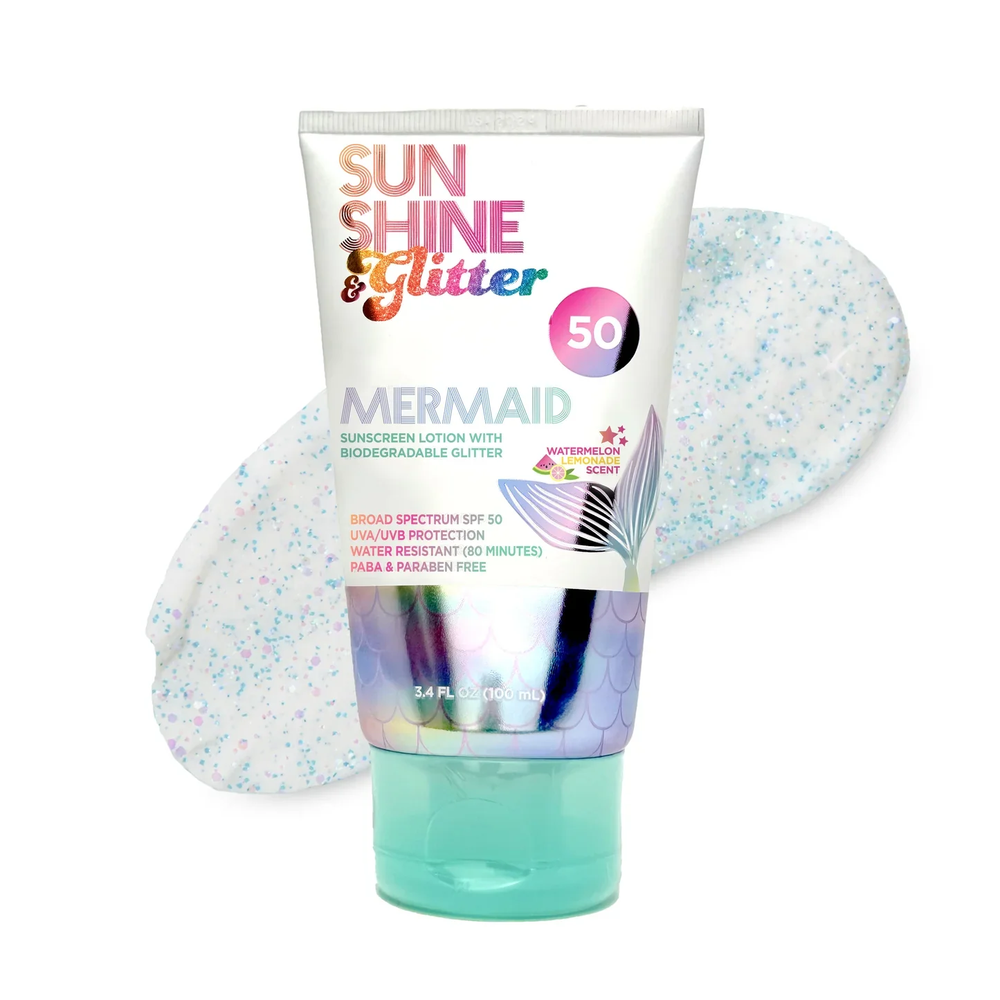 Sunshine & Glitter Mermaid SPF 50 Biodegradable Glitter Sunscreen - Image 3