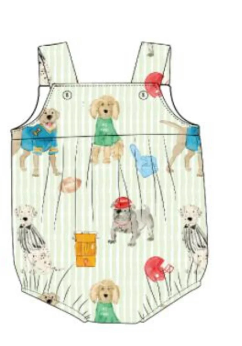 Sweet Bay Clothing-Sweet Bay Clothing- Puppy Football Bubble Size 6-12M - Image 3