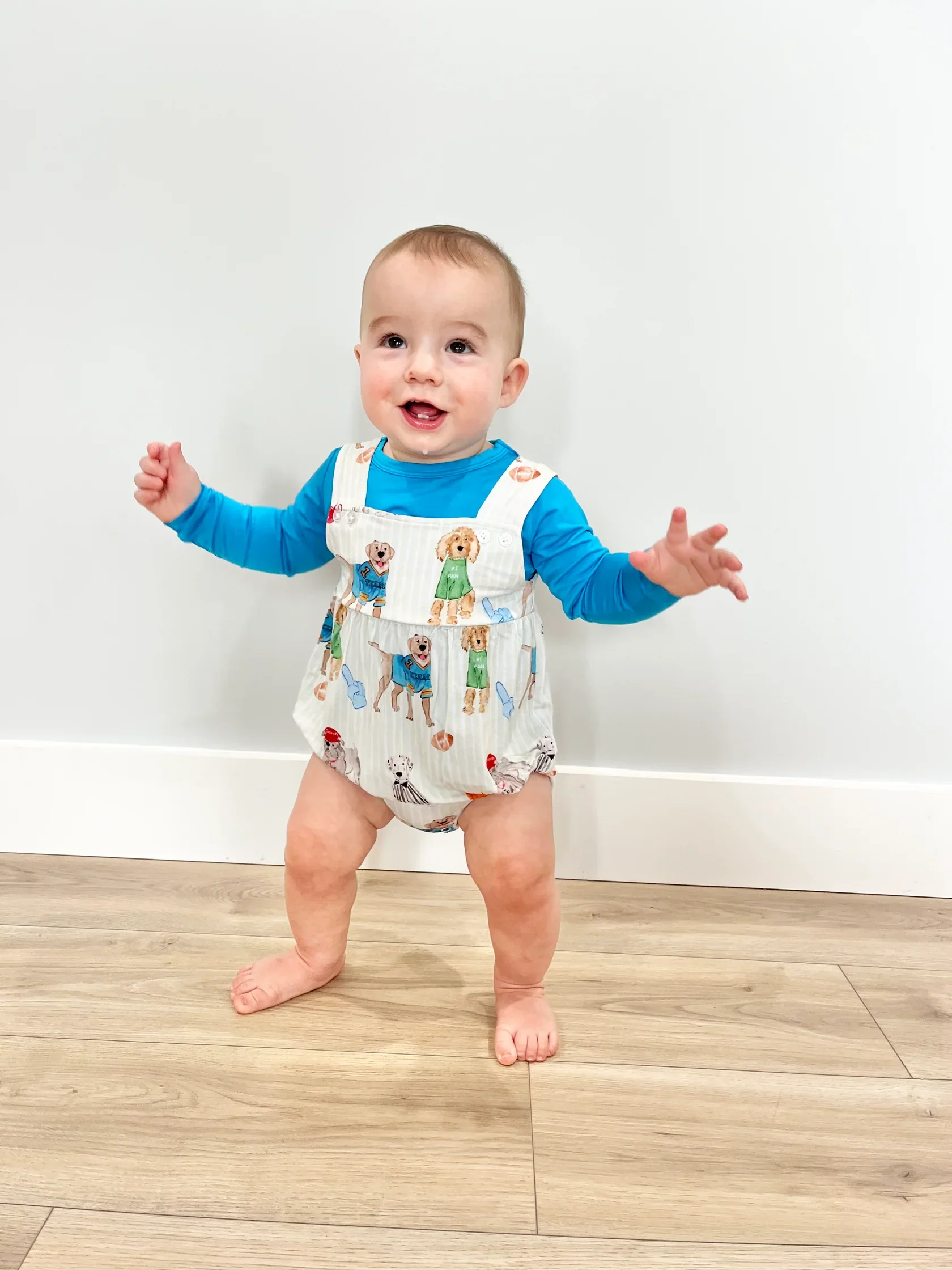 Sweet Bay Clothing-Sweet Bay Clothing- Puppy Football Bubble Size 6-12M - Image 4