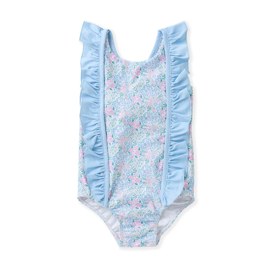 Swoon Blue Ditsy Floral Ruffle Swimsuit - Image 4