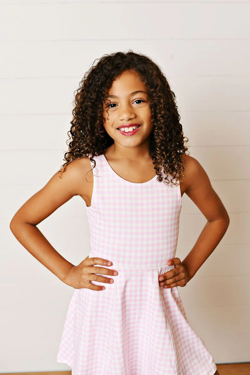 Swoon Pink Gingham Active Tennis Dress - Image 4