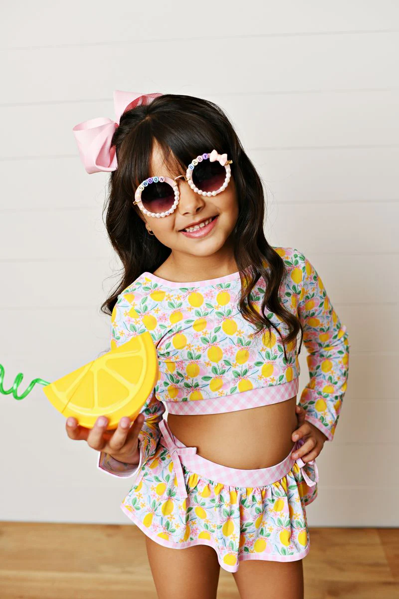 Swoon Pink Gingham and Lemon Bikini - Image 3