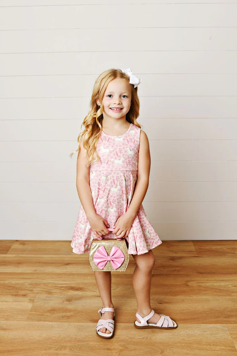 Swoon Pink Unicorn Flair Dress - Image 2