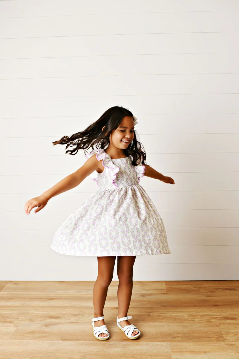 Swoon Purple Floral Pinafore Dress - Image 6