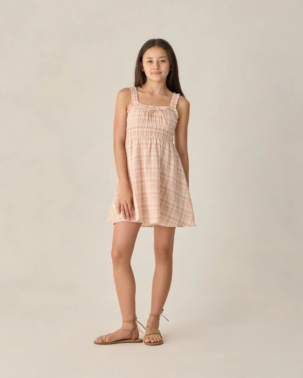 RYLEE + CRU TEEN JANE MINI DRESS SUMMER PLAID - Image 2