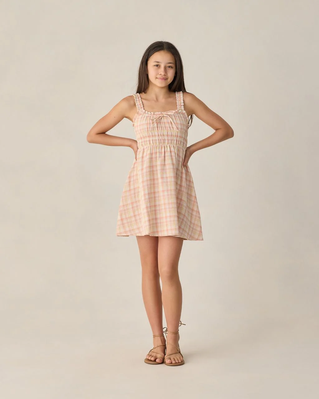 RYLEE + CRU TEEN JANE MINI DRESS SUMMER PLAID - Image 3