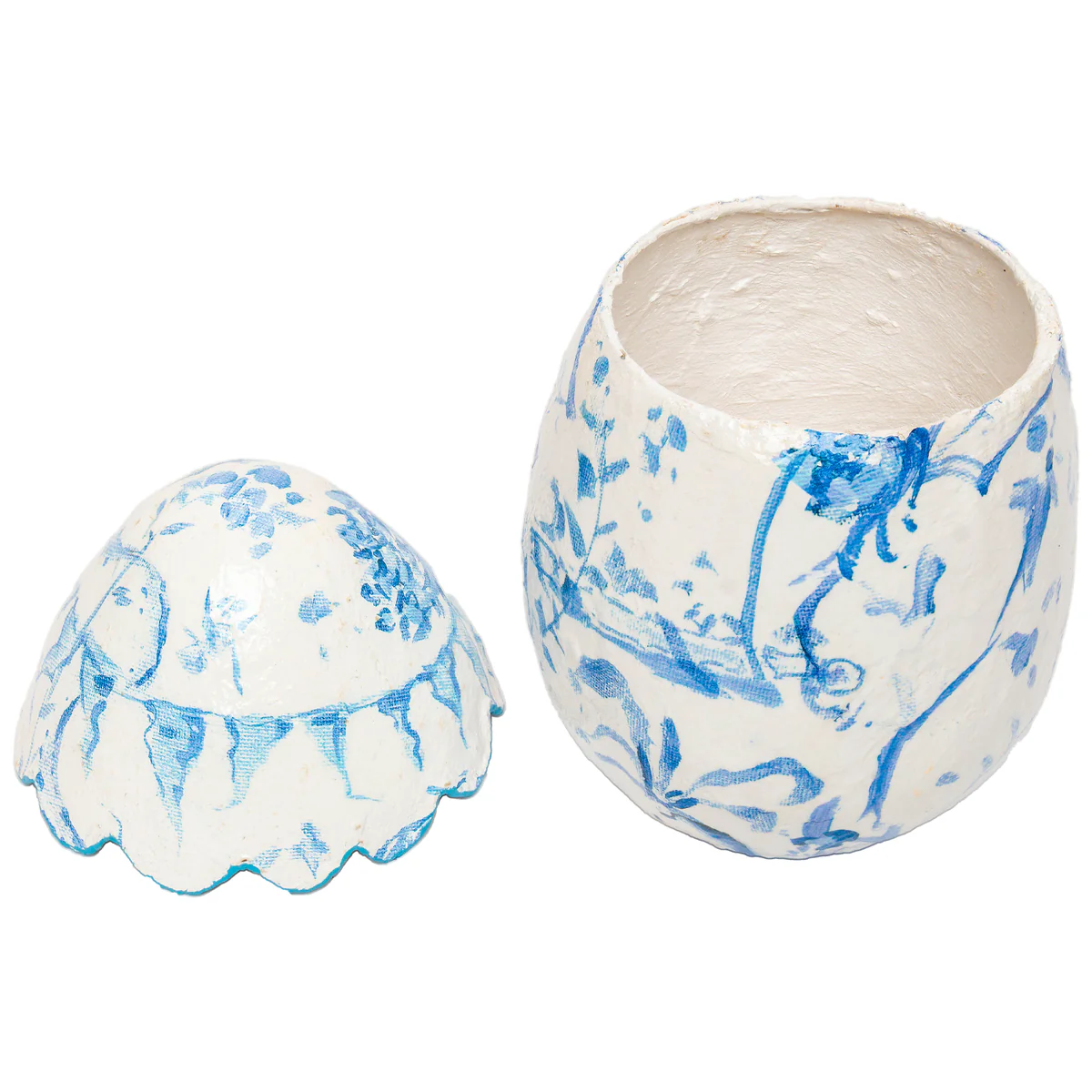 The Round Top Collection Chinoiserie Blue Scallop Egg - Image 2