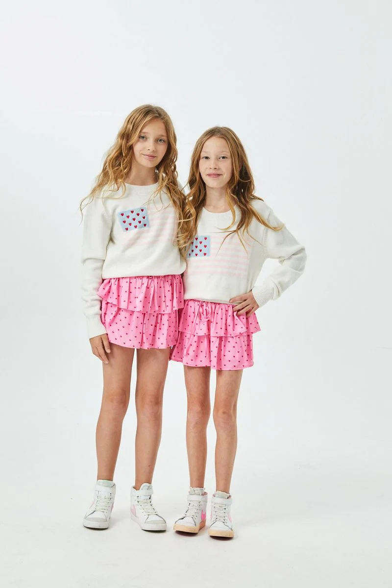 Tiegan White American Flag Sweater Tween - Image 2