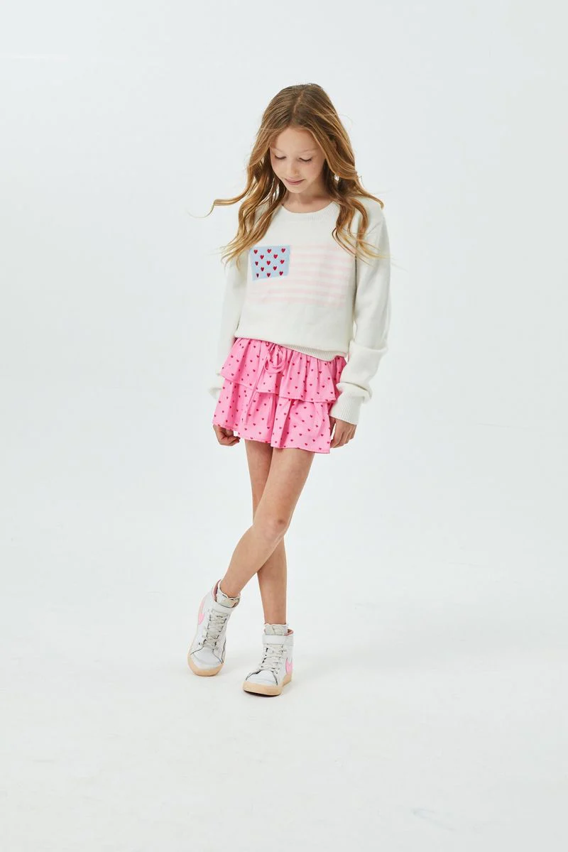 Tiegan White American Flag Sweater Tween - Image 3